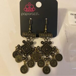 Paparazzi Earrings - Unexplored Lands - Brass NEW
